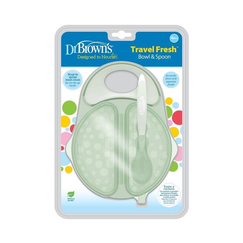 Dr Brown&#39;s Travel Fresh Bowl &amp; Spoon
