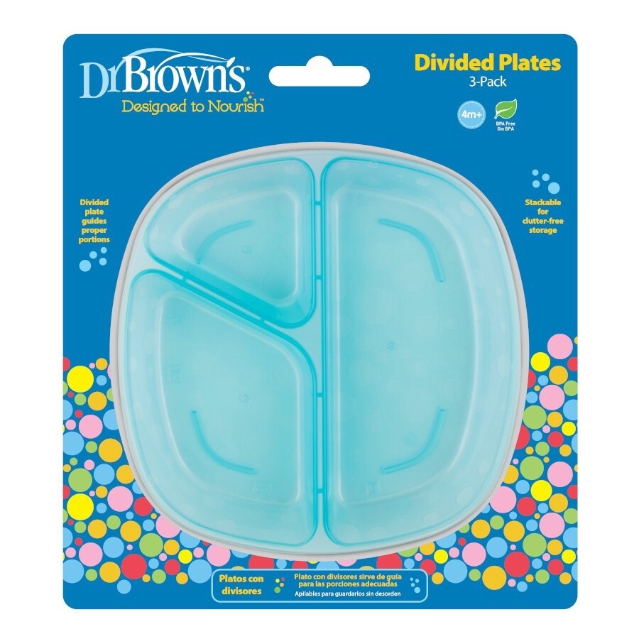 Dr Brown&#39;s Divided Plates - 3 Pack