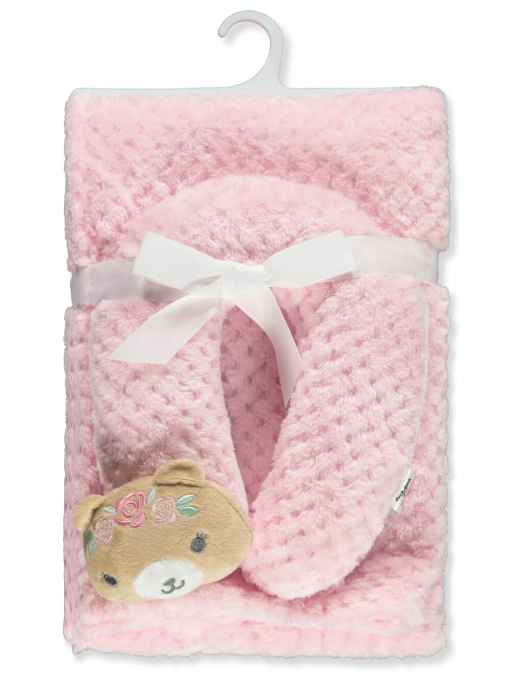 Duck Duck Goose Baby Girls&#39; 2-Piece Blanket with Neck Pillow - Pink, one Size