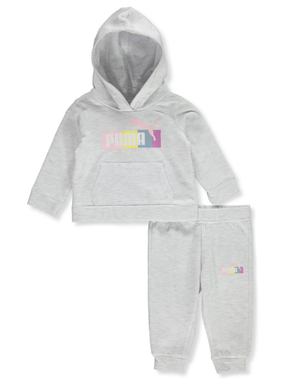 Puma Baby Girls&#39; 2-Piece Joggers Set Outfit - White/Mulitui