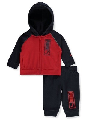 BABY BOYS&#39; 2-PIECE HOODIE JOGGERS SET OUTFIT - Black/Red