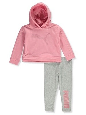 Puma Baby Girls&#39; 2-Piece Hoodie Leggings Set Outfit - Pink