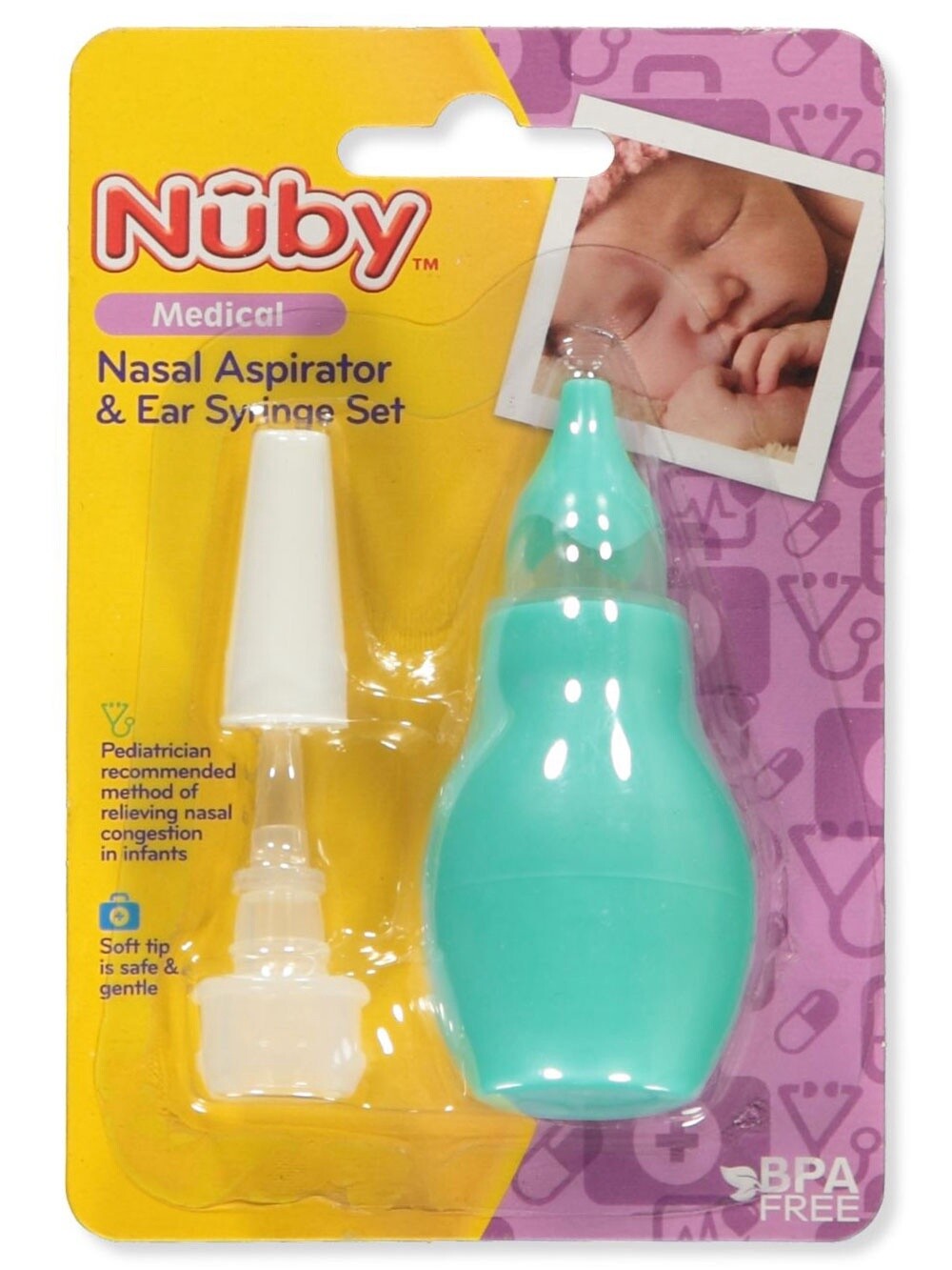 BABY 2-PIECE MEDICAL NASAL ASPIRATOR WITH EAR SYRINGE