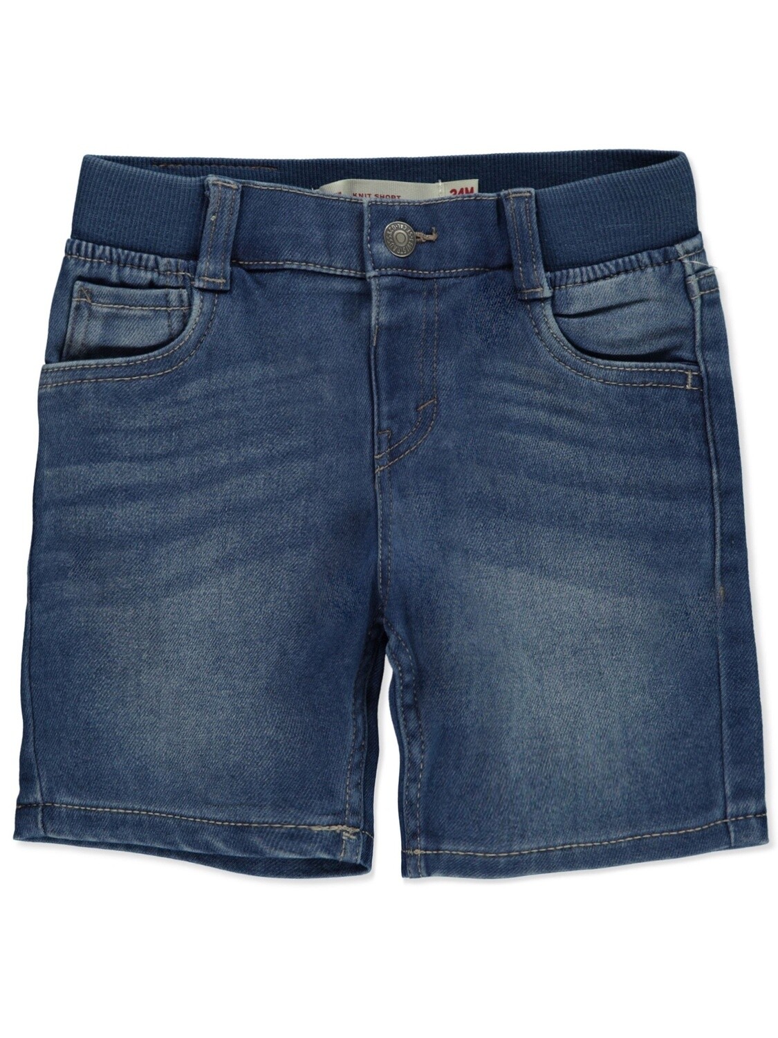 BABY BOYS&#39; PULL-ON KNIT DENIM SHORTS