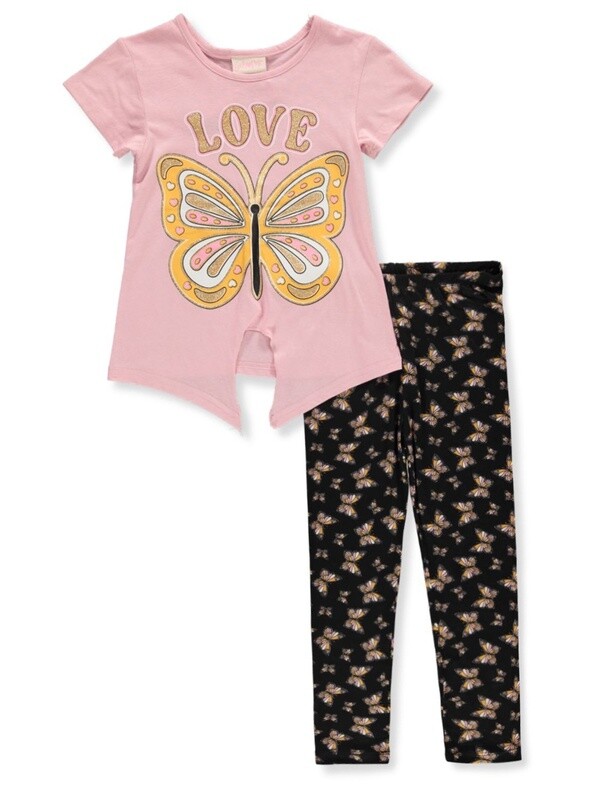 Girls Pink Baby Girls' 2-Piece Leggings Set Outfit
