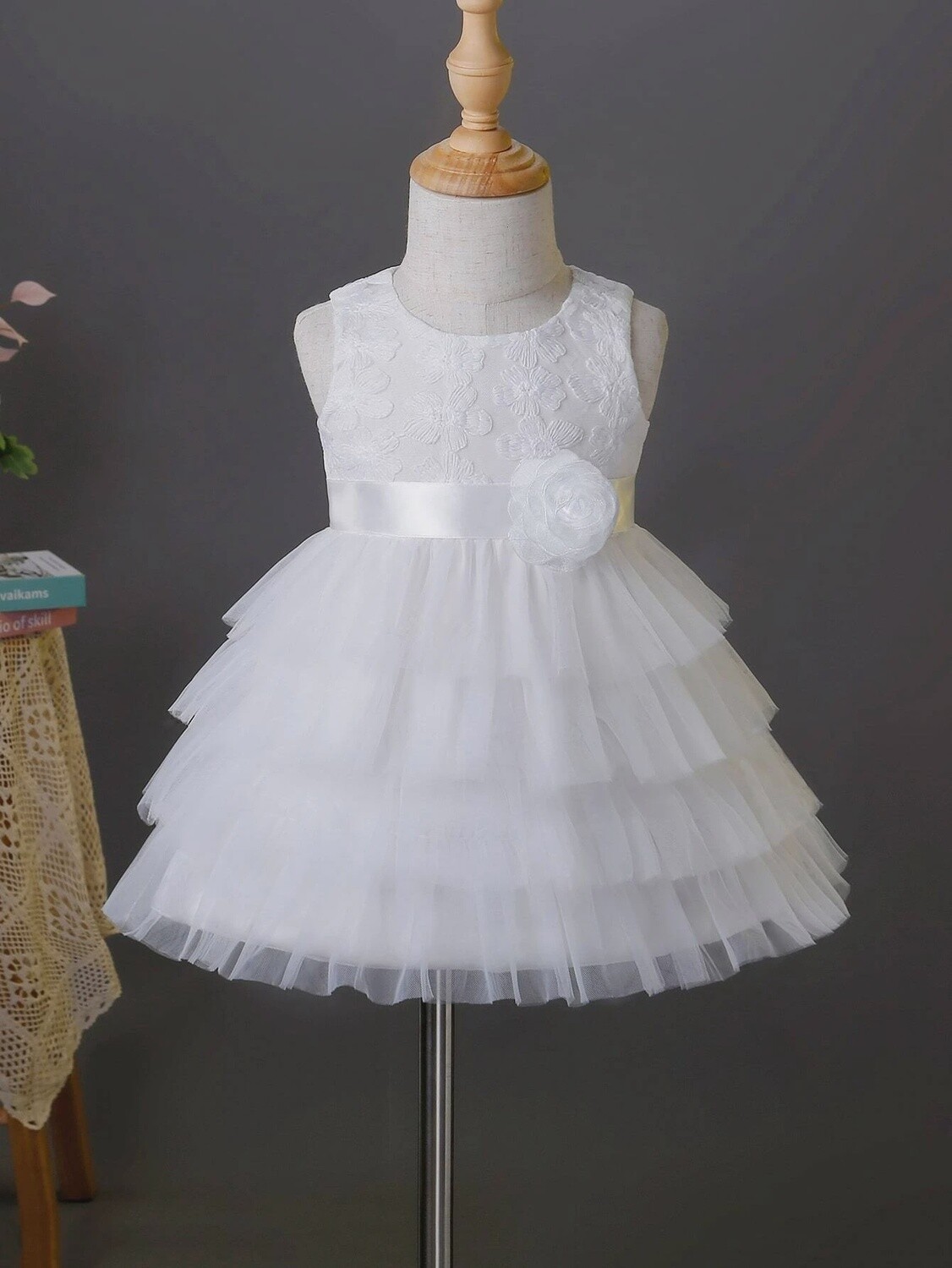 Baby Girl Layered Mesh Hem Party Dress