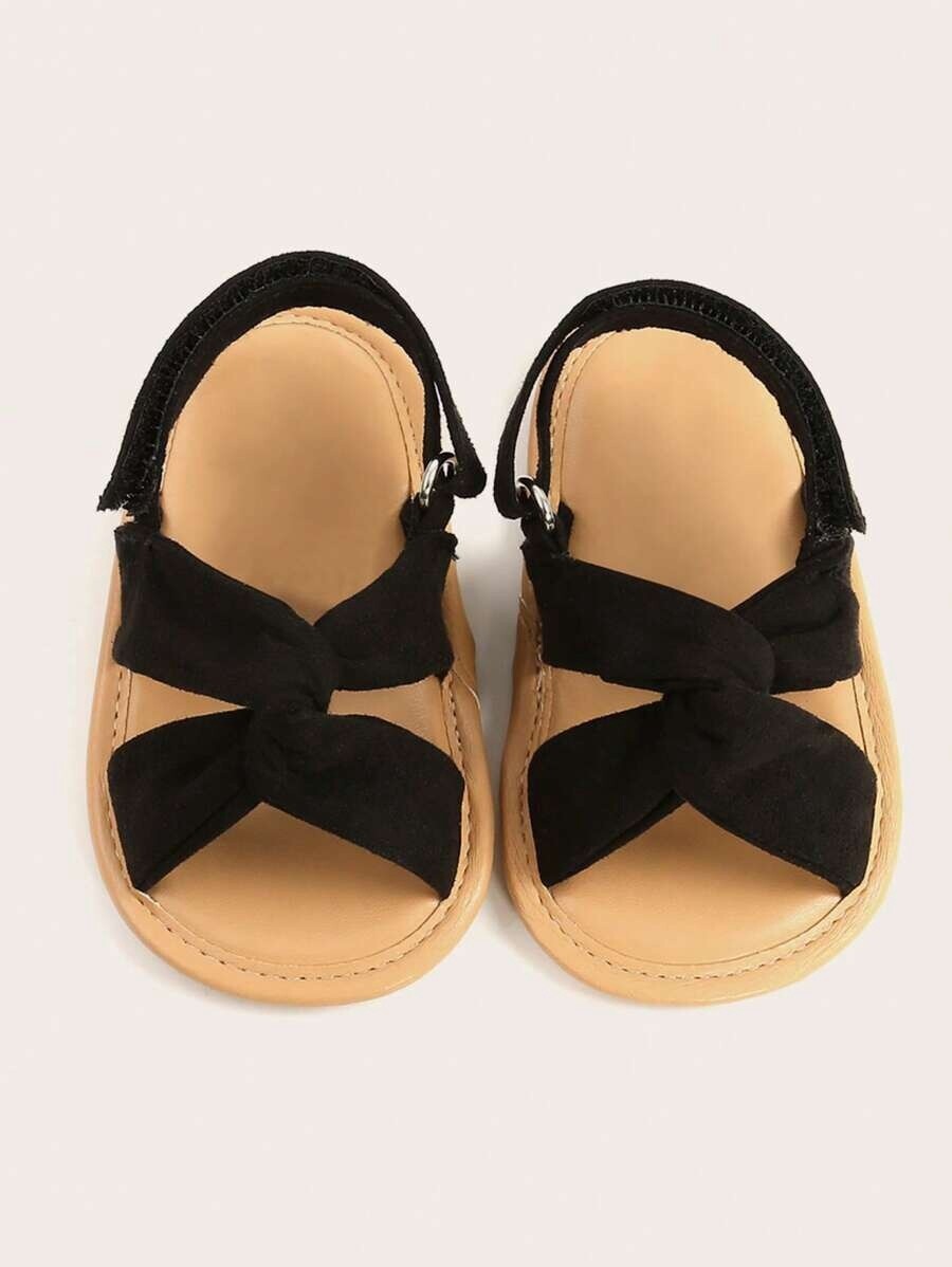 Breathable Hook-And-Loop Sandals For Infant And Toddler Girls, Black