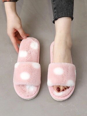 Two Tone Fluffy Bedroom Slippers