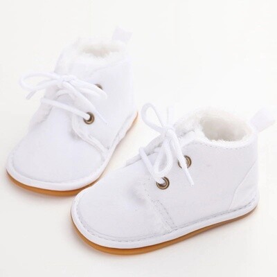 Infant Baby Girls Boys Warm Boots Leopard Lace Up Soft Sole Shoes