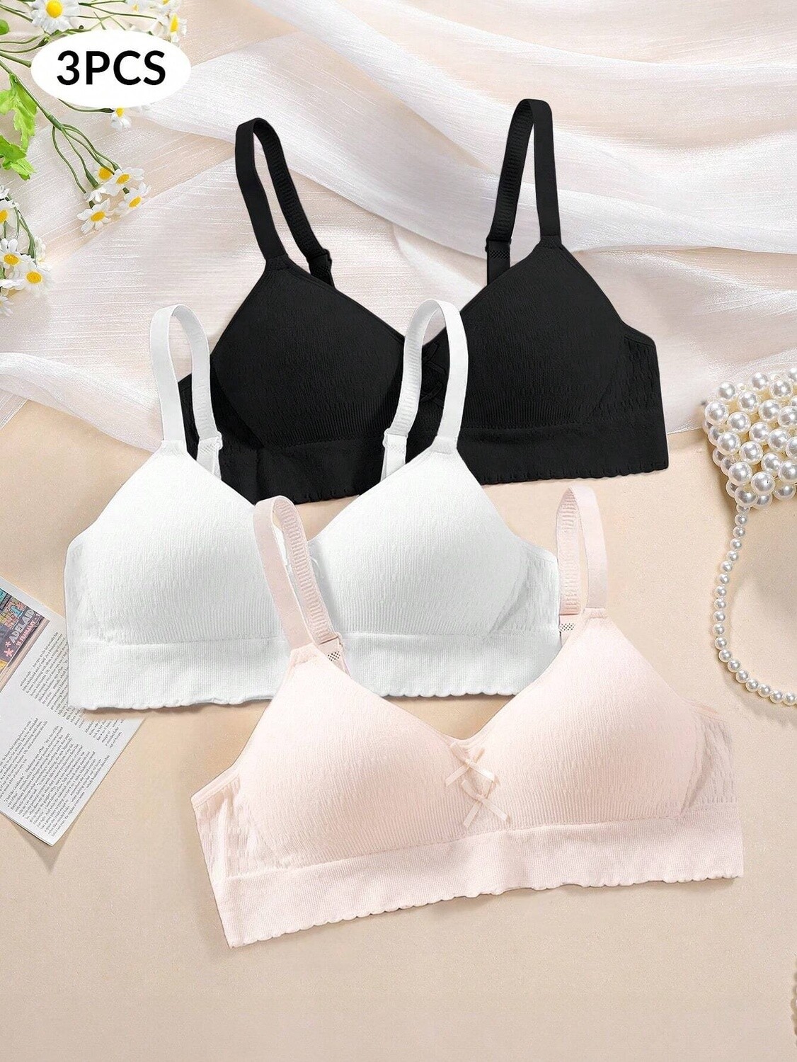 Seamless Bra Bra Without Wires Glossy Bow