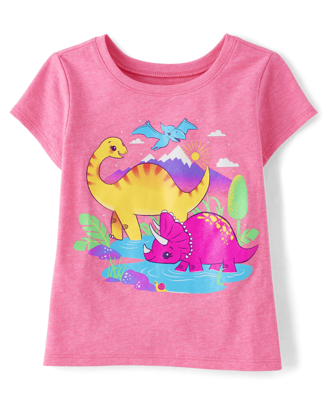 Baby And Toddler Girls Dino Graphic Tee