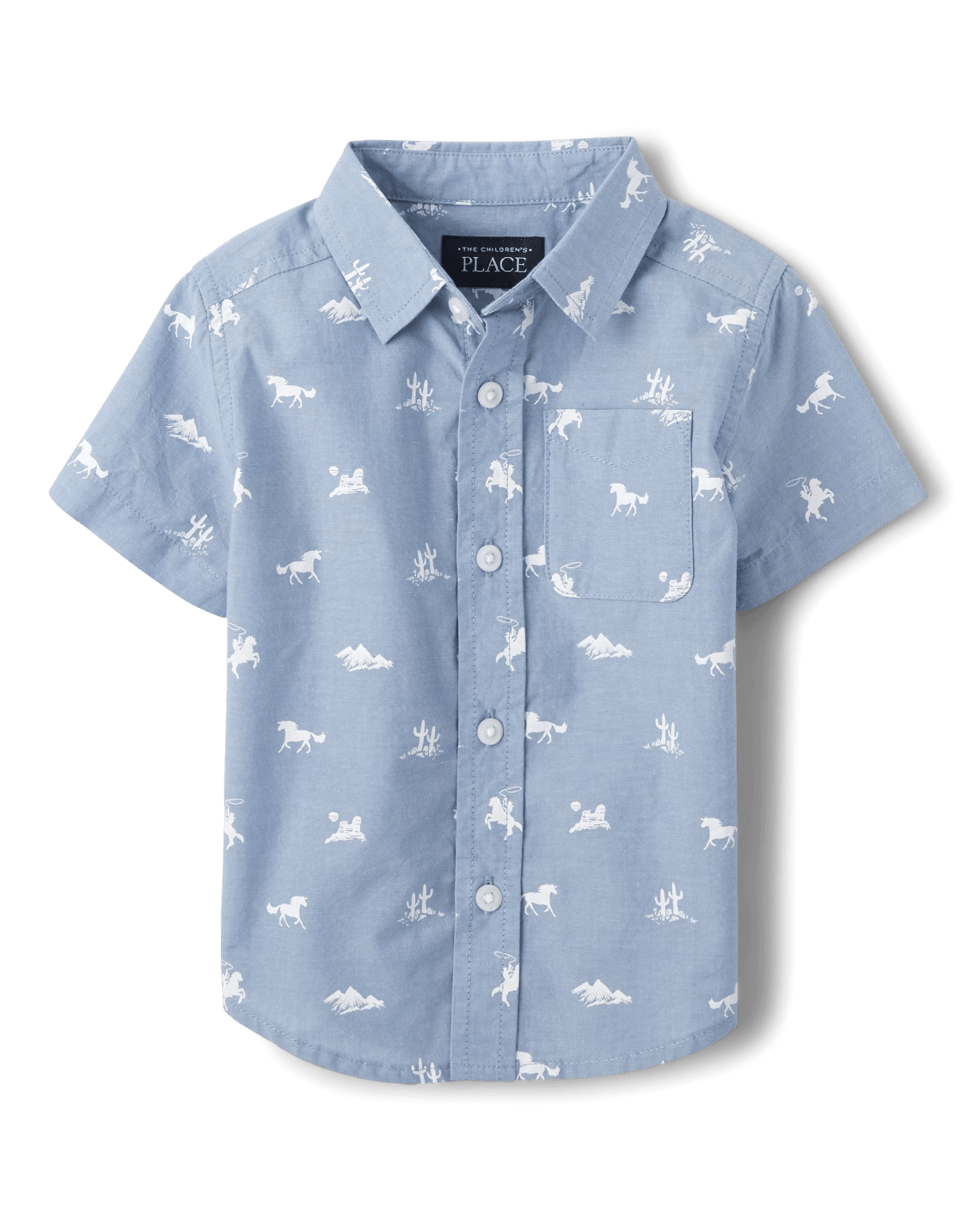 Baby And Toddler Boys Dad And Me Horse Poplin Button Up Shirt
