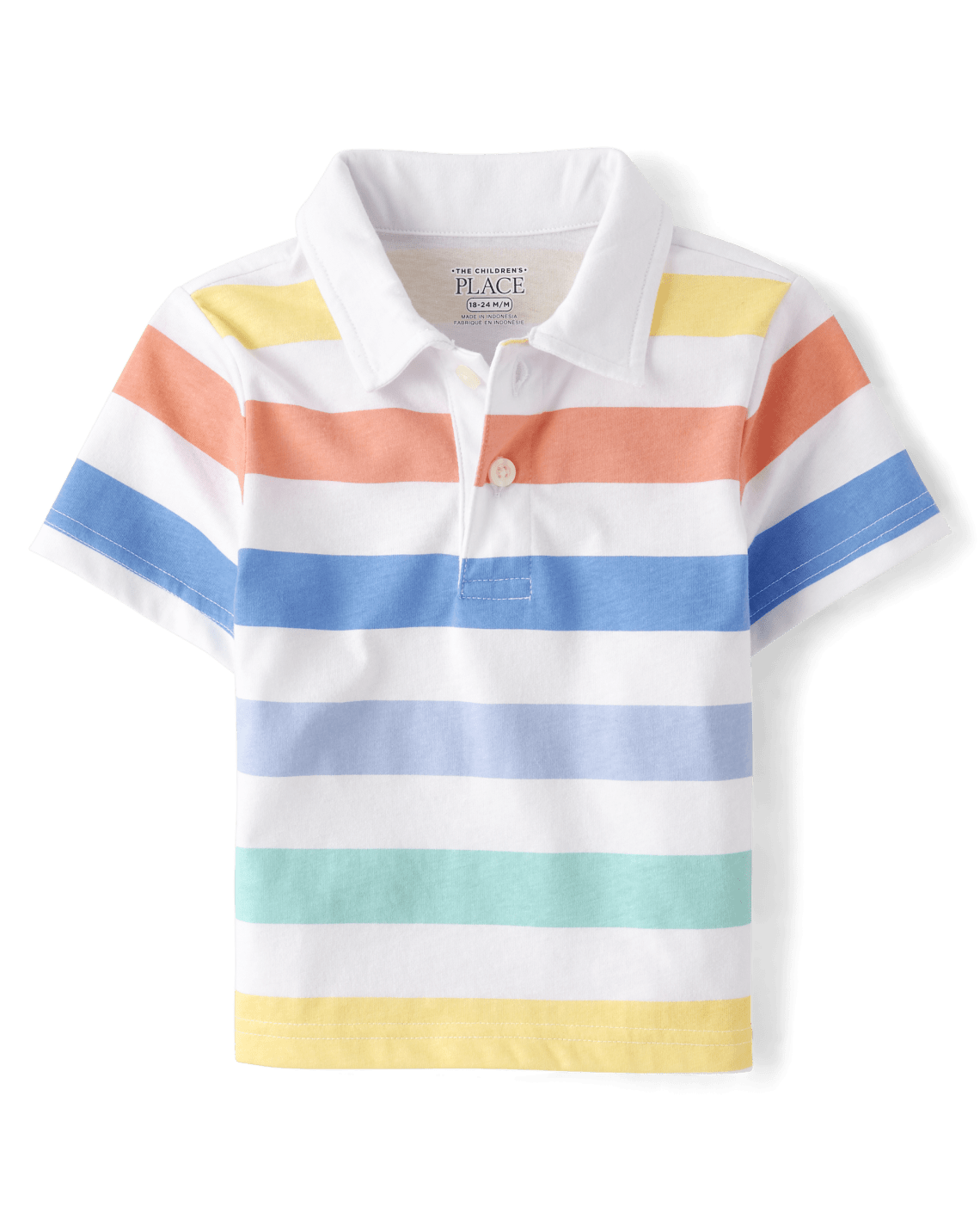 Baby And Toddler Boys Striped Polo - White