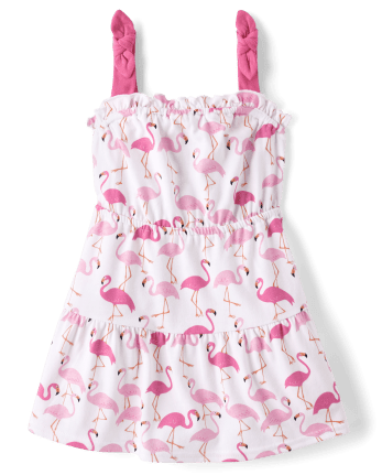 Baby And Toddler Girls Flamingo Tiered Dress