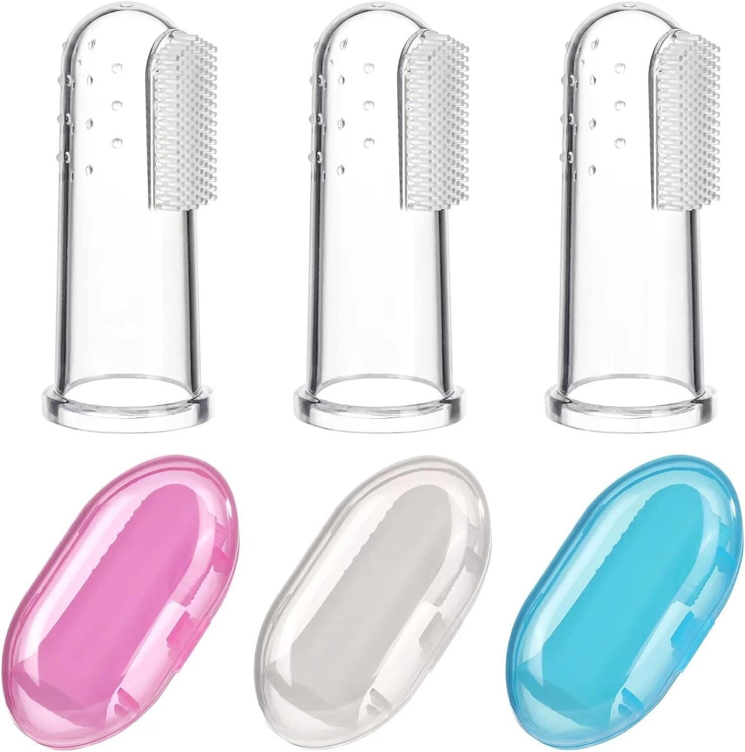 Baby Finger Toothbrush for Training Teething - Infant &amp; Toddles &amp; Lids Teeth Brush Soft Babies Toothbrushes Oral Cleaning Massager to Train Your Child Healthy Oral Habits -3 PCS