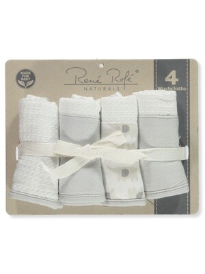 Rene Rofe 4 pack grey washcloths