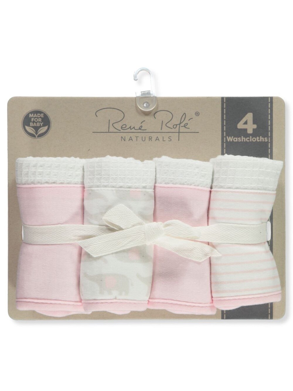 Rene Rofe pink and white 4 pack washcloth set