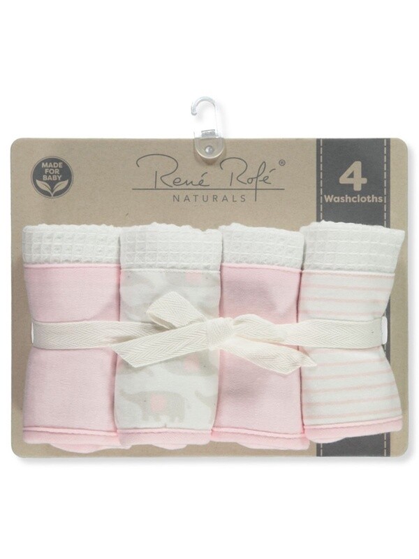 Rene Rofe pink and white 4 pack washcloth set