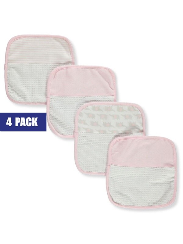 Rene Rofe pink and white 4 pack washcloth set