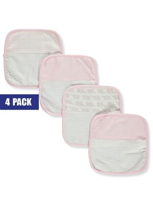 Rene Rofe pink and white 4 pack washcloth set