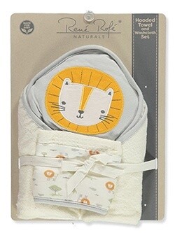 Rene Rofe Hooded Towel Orange Cat Set