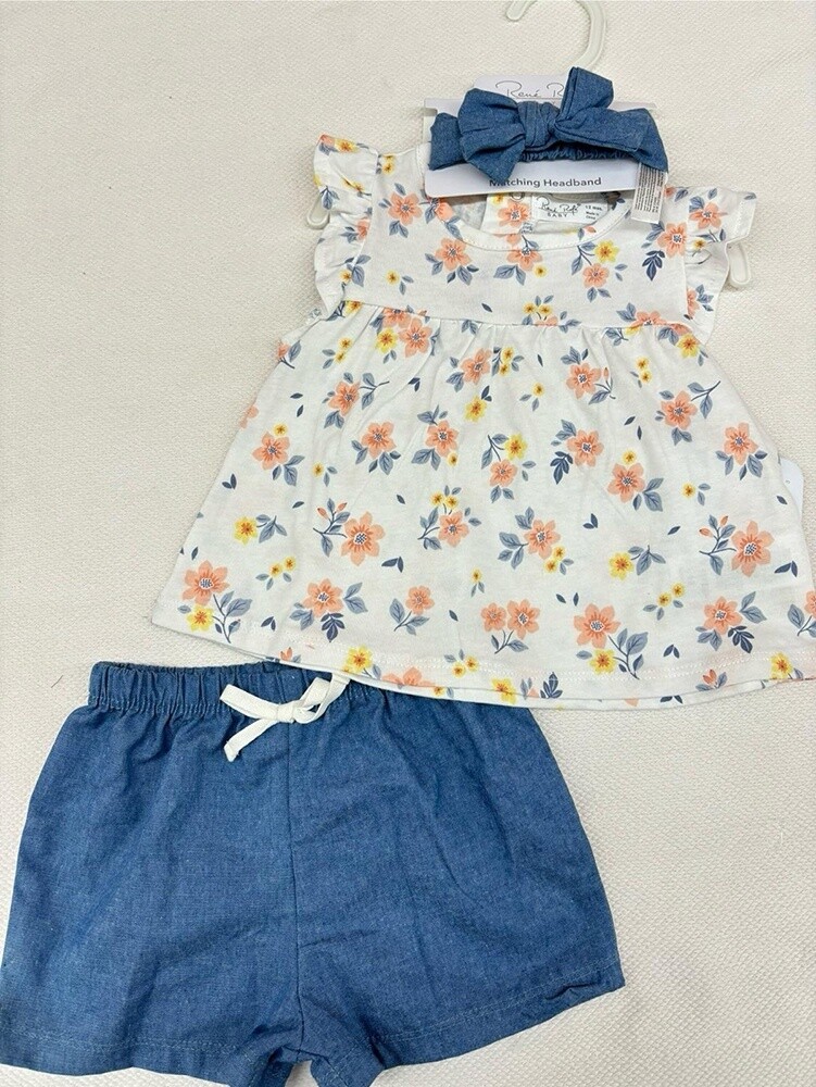 Rene Rofe Blue Shorts/Flower Set