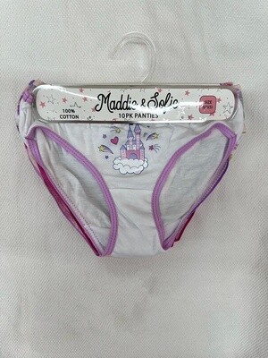 Maddie &amp; Sophie 10 pack Undies - Castle