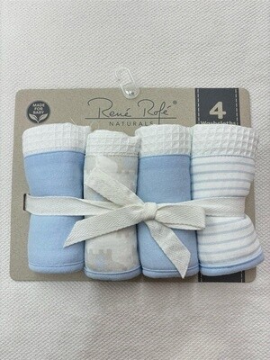 Rene Rofe 4 pack washcloth blue