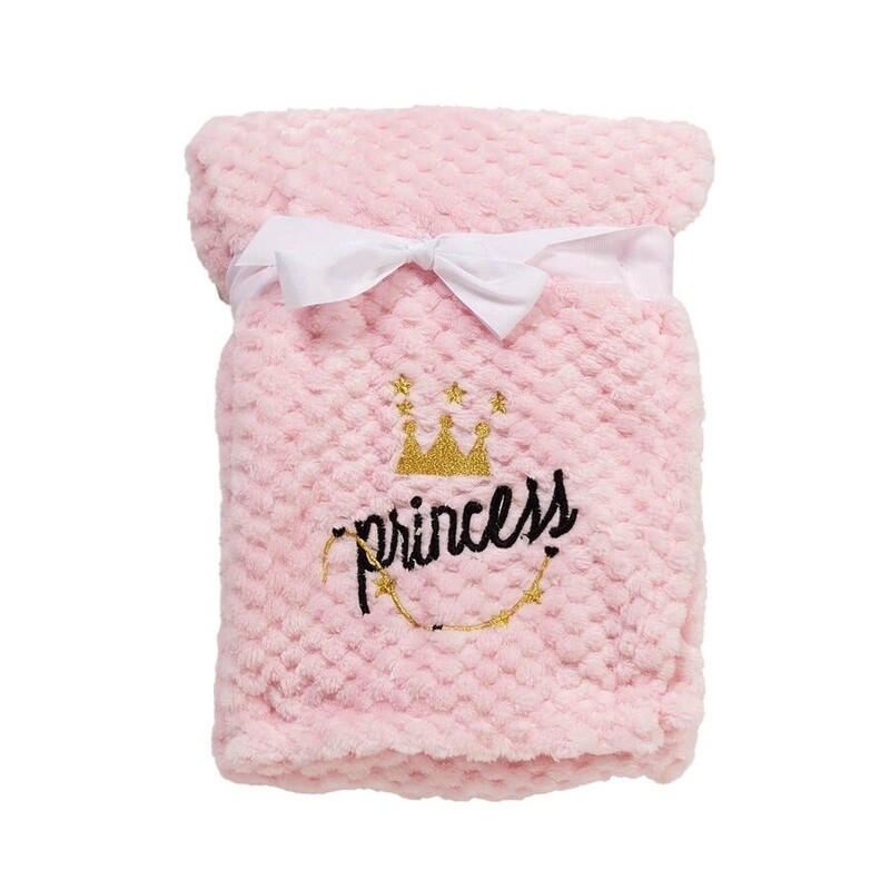 Heavenly Sent Crown Applique Baby Blanket