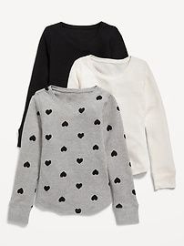 Long-Sleeve Thermal-Knit T-Shirt for Girls