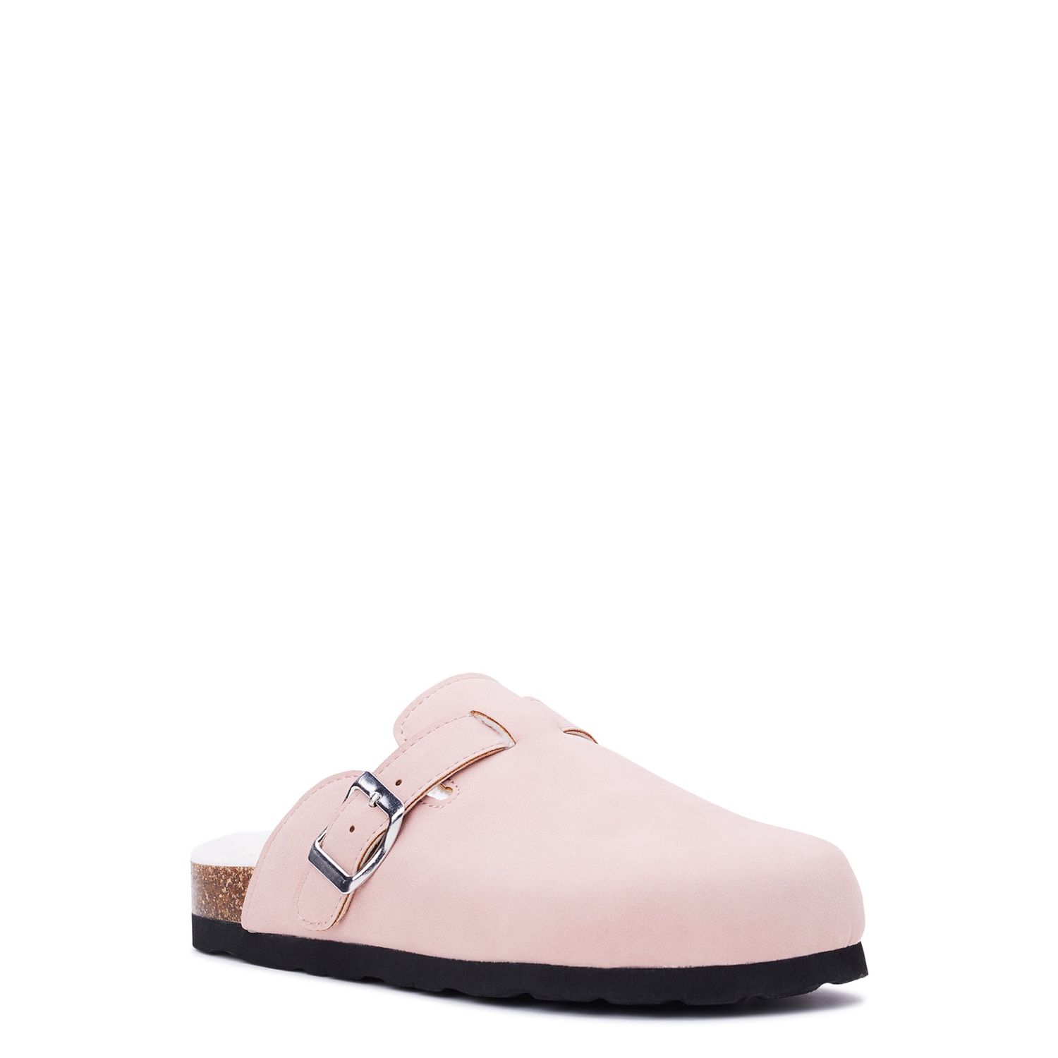 Nicole Miller Girls Faux Fur Lined Buckle Clogs