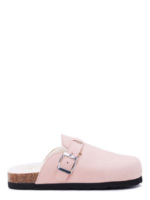 Nicole Miller Girls Faux Fur Lined Buckle Clogs