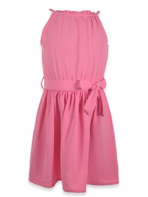 GIRLS' HALTER DRESS - Pink