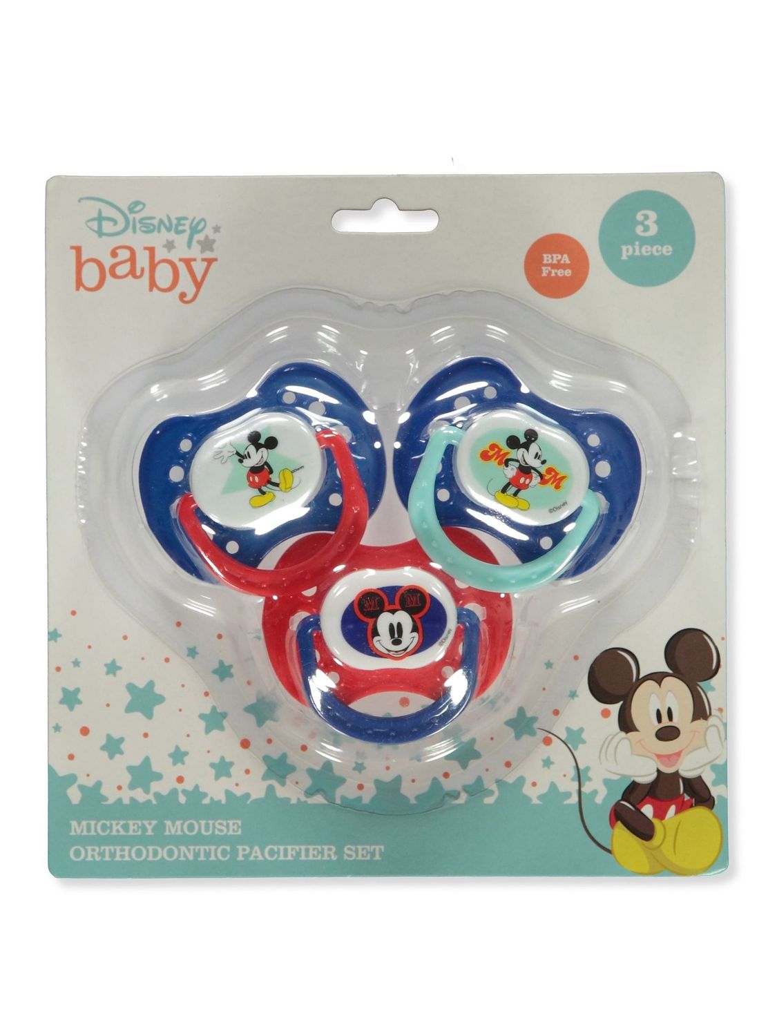 Disney Baby Boys&#39; 3-Pack Mickey Mouse Pacifier Set