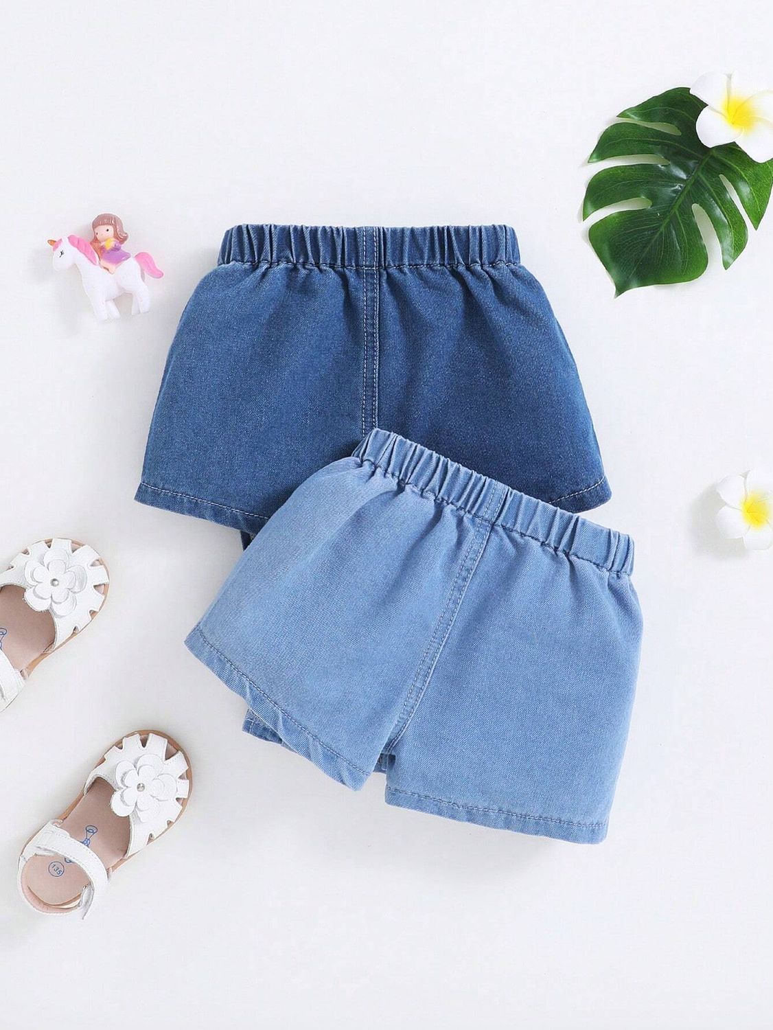 Baby Girls High Elasticity Water Washed Cute Flounce Denim Skirt