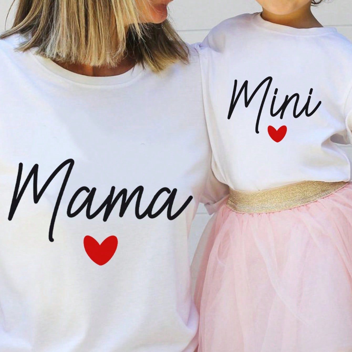 Mama And Mini Shirts Mommy And Me Matching Cute T-Shirts - Heart