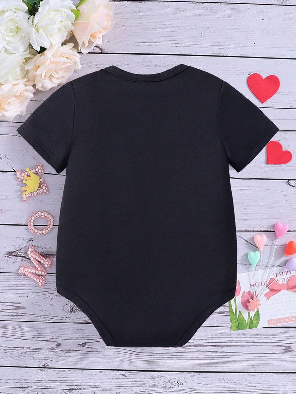 Baby Girl Mother's Day Slogan Printed Cozy Casual Bodysuit