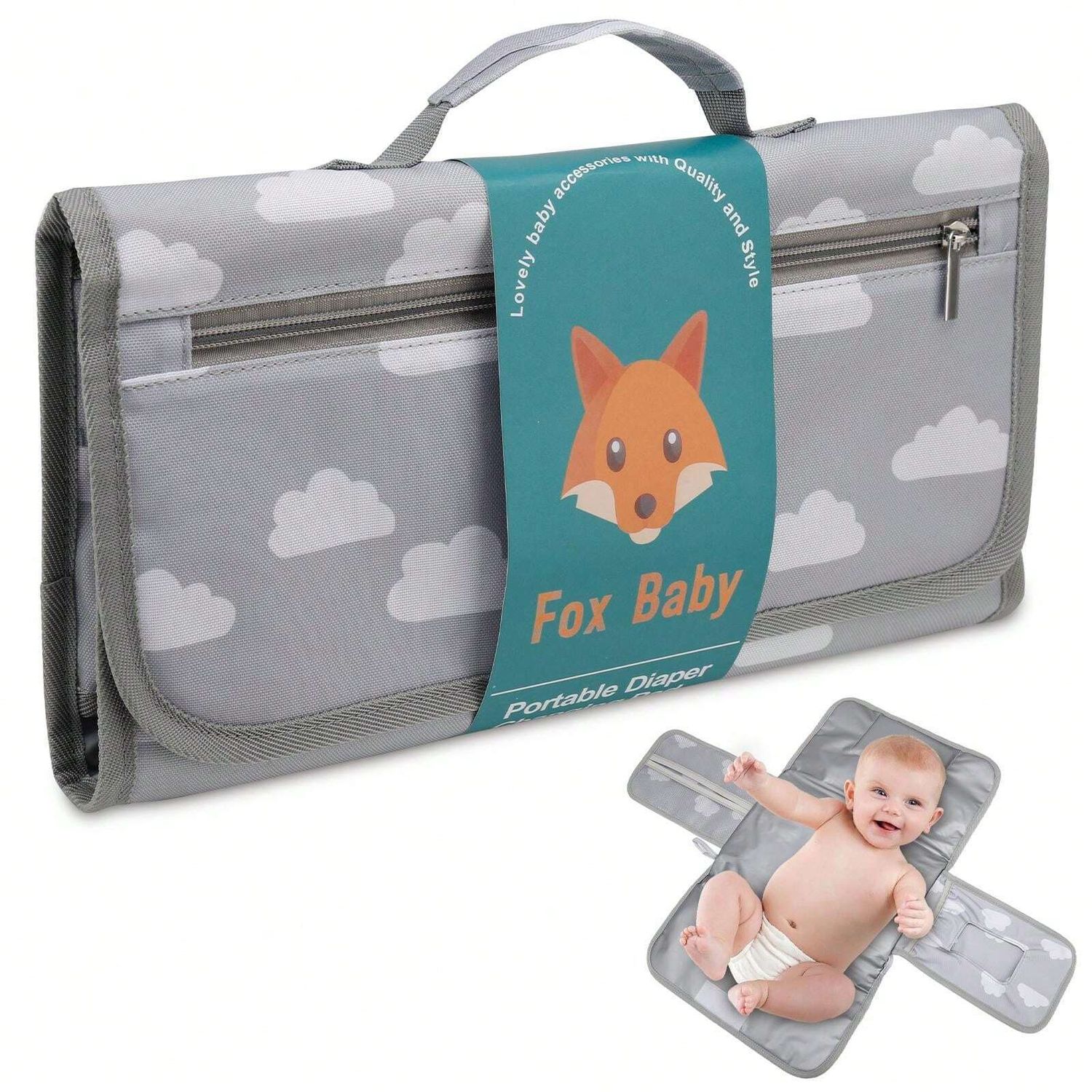 Baby Portable Changing Pad Travel - Waterproof Compact Diaper Changing Mat