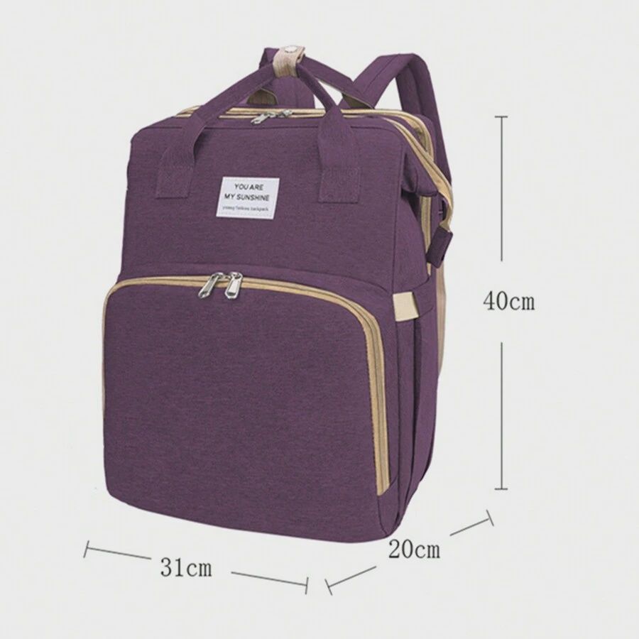 Fashionable Multifunctional Diaper Bag Backpack; Portable Folding Baby Bed Diaper Bag