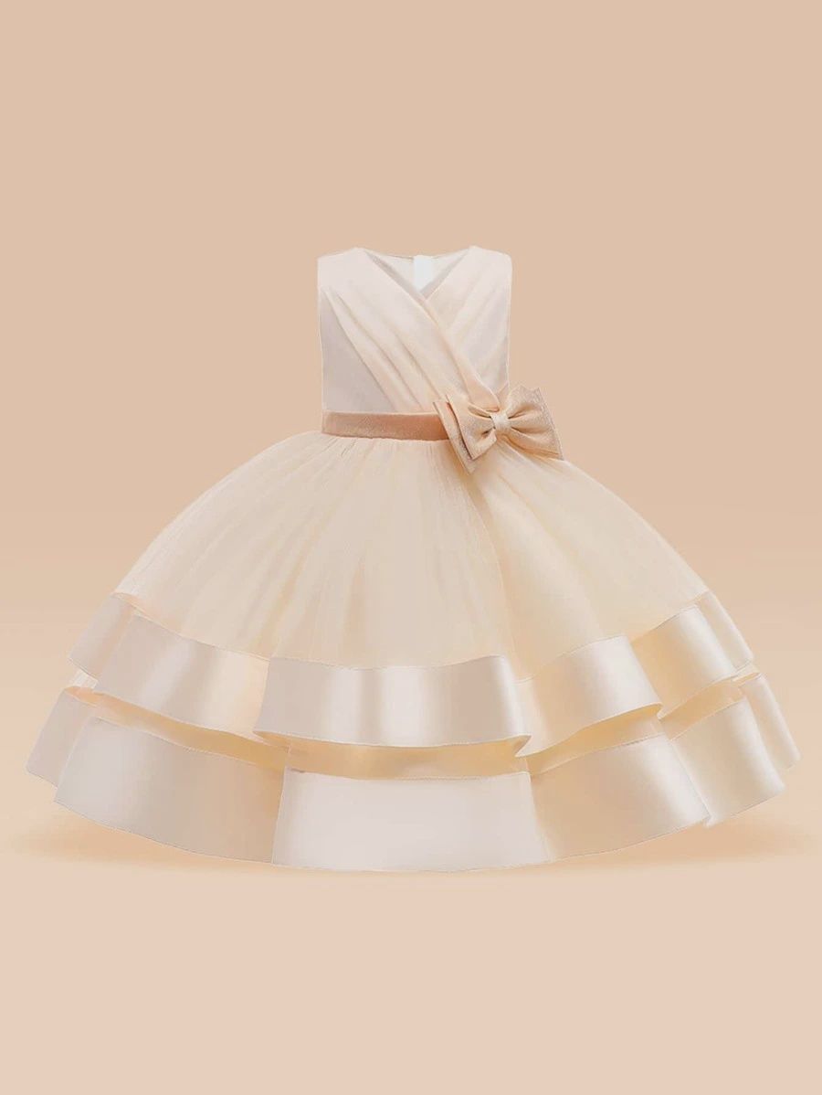 Young Girls&#39; Satin &amp; Tulle Butterfly Decorated Fluffy Dress, Gorgeous &amp; Elegant Dress