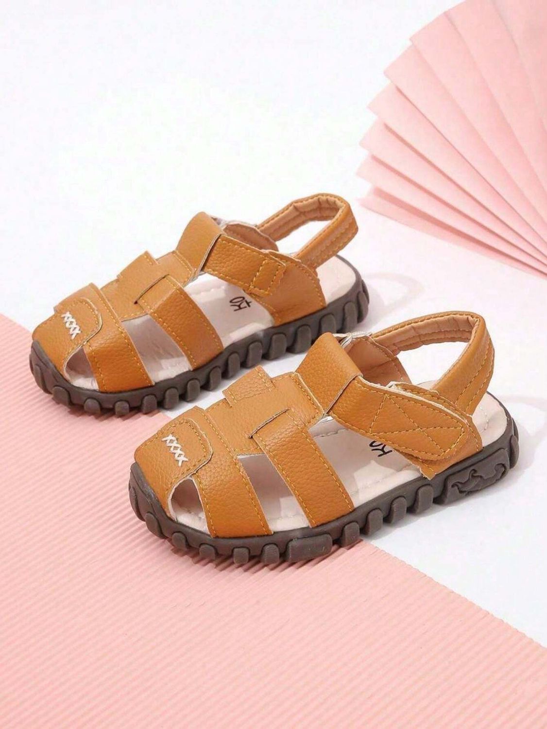 Yellow Unisex Pu Leather Simple, Casual, Cute, Versatile, Flat Sandals