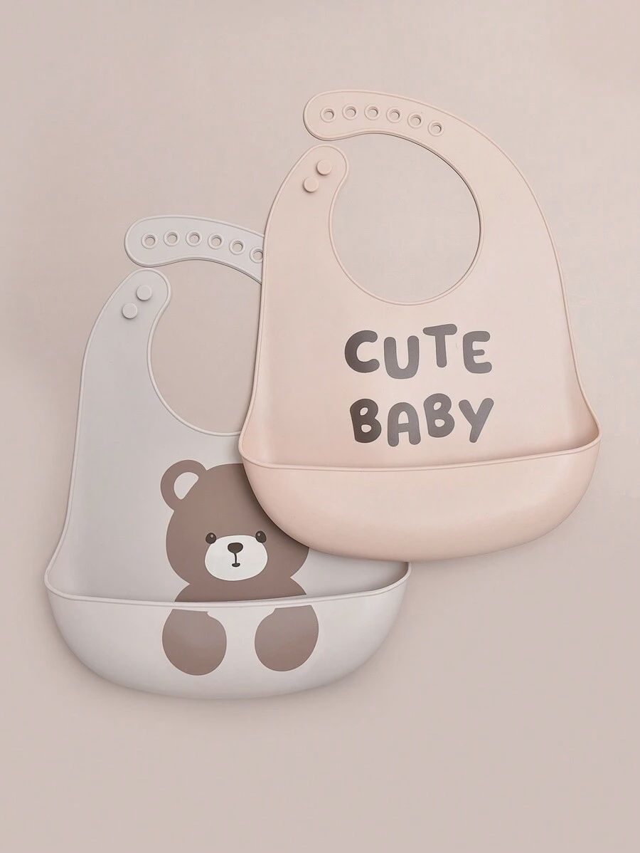 2pcs Baby  Silicone Waterproof Bibs