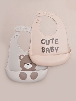 2pcs Baby  Silicone Waterproof Bibs