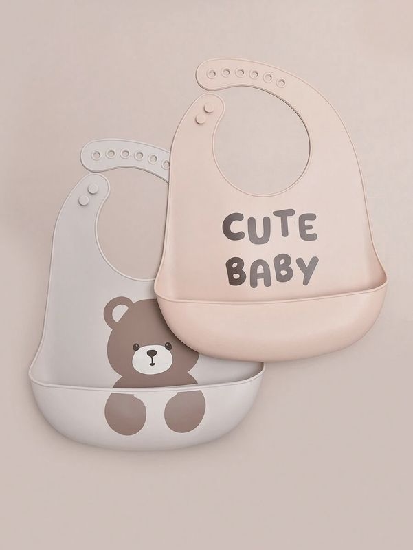 2pcs Baby  Silicone Waterproof Bibs