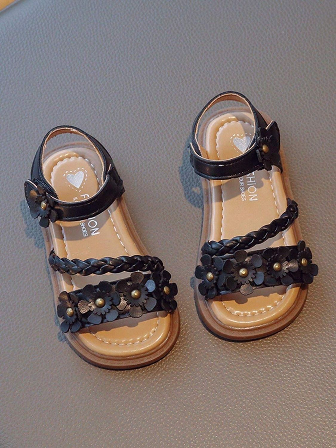 Black And Brown Infant And Children&#39;s Sandals