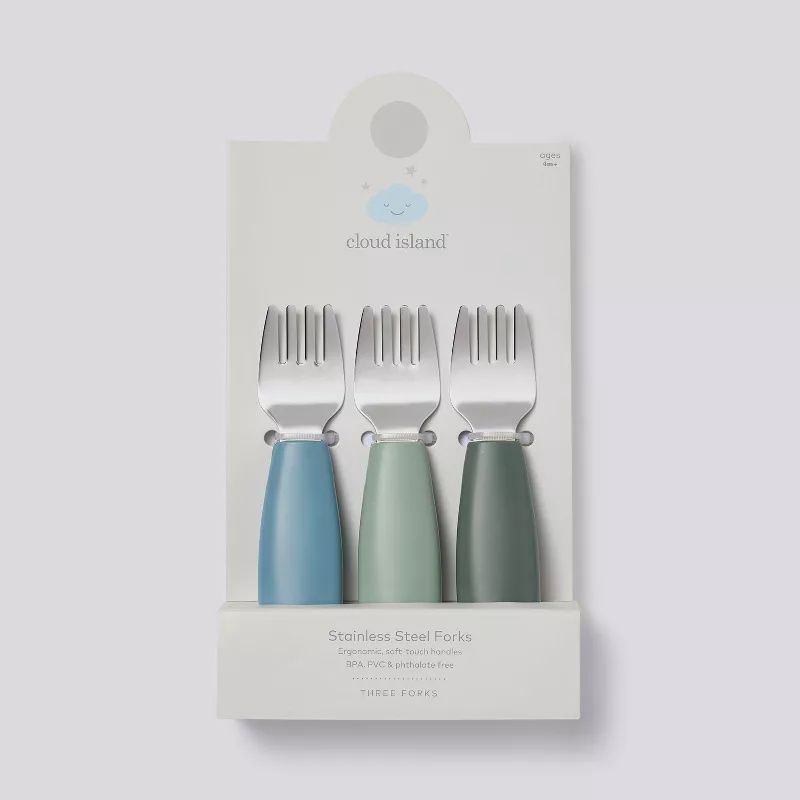 Stainless Steel Forks - 3pk - Blue/Green - Cloud Island