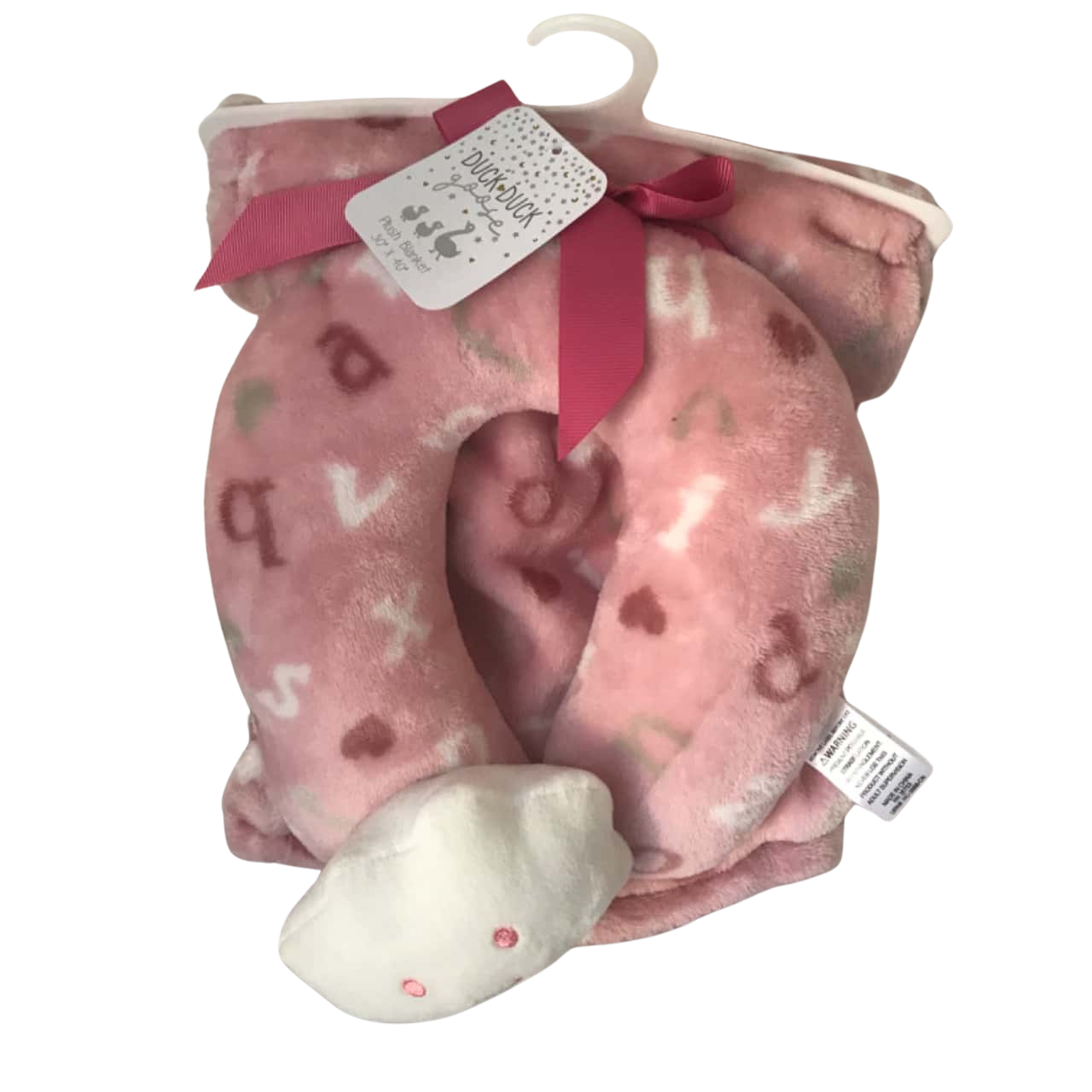 Duck Duck Goose Plush Childs Blanket 30 cm x 40 cm &amp; Neck Support Pillow Very Soft