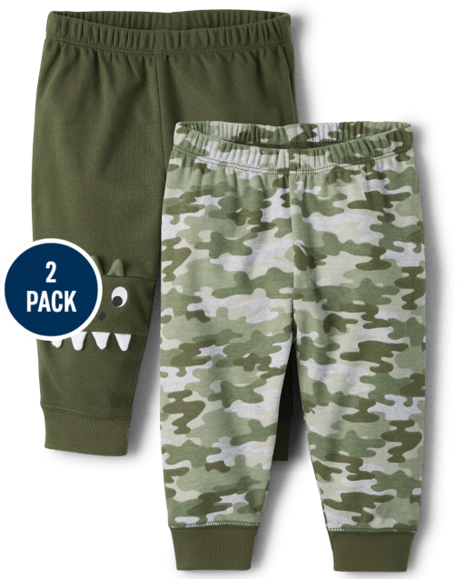 Baby Boys Alligator Pants 2-Pack - Truly Olive