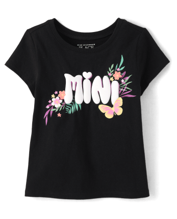 Baby And Toddler Girls Mommy And Me Mini Graphic Tee - Black