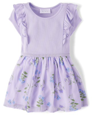 Baby And Toddler Girls Floral Fit And Flare Dress - Loveable